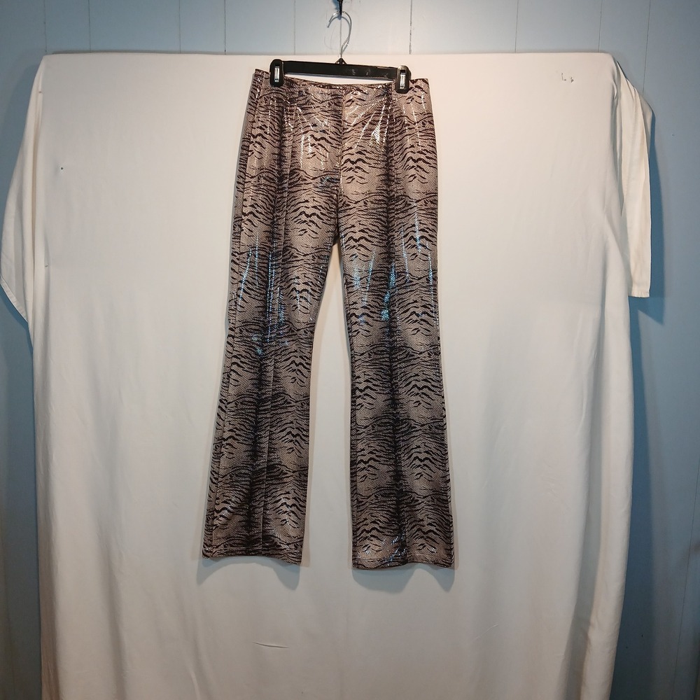 Collusion x sz8 animal print pants shiny clubwear 90s y2k mob wife biker rocker